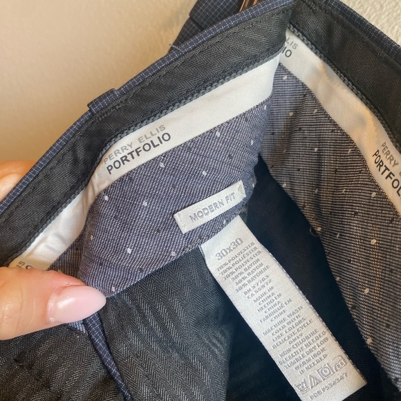 Perry Ellis Portafolio Modern Fit Pants 30x30 Blue - Picture 4 of 6